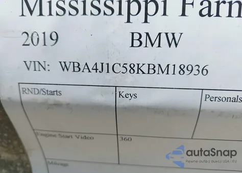 2019 BMW 430I Gran Coupe z USA, uszkodzony, nr VIN WBA4J1C58KBM18936